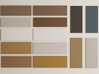 Colored Textured Striped Wall Panels In Multiple Patterns For Interior Design 3d model