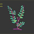 Stylish Decorative Branch With Green Leaves Red Berries And White Stem