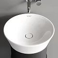 Modern Minimalist Bathroom Washbasin With White Basin Black Cabinet Mirror And Faucet