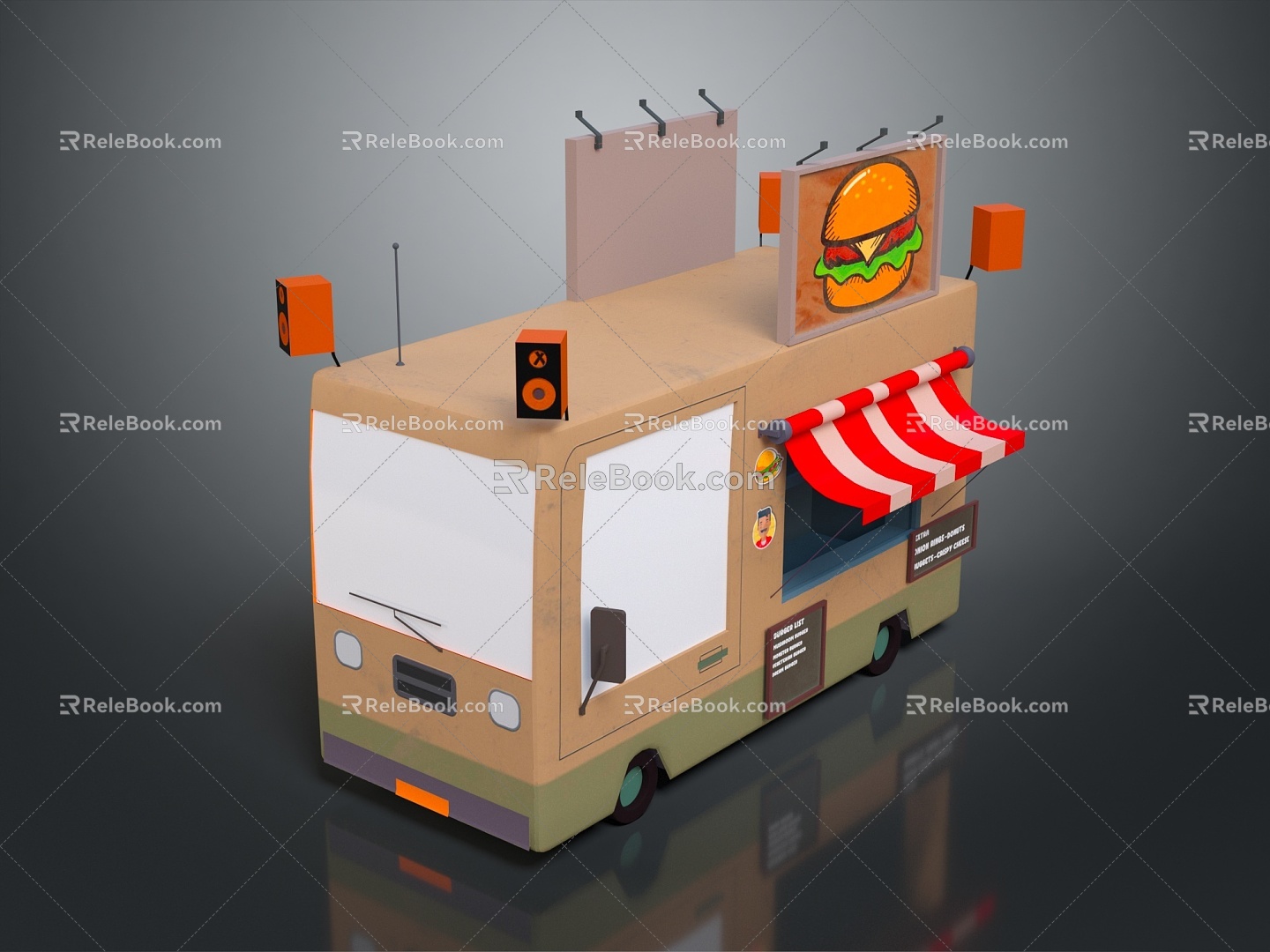 Modern Vans Food Trucks Food Trucks Mobile Food Trucks Mobile Vendors 3d model