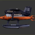 Detailed 3D Model Of Space Exploration Seaplane With Aerodynamic Design Features