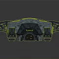 Sci Fi Mechanical Robot Character Featuring Armored Design And Green Yellow Accents