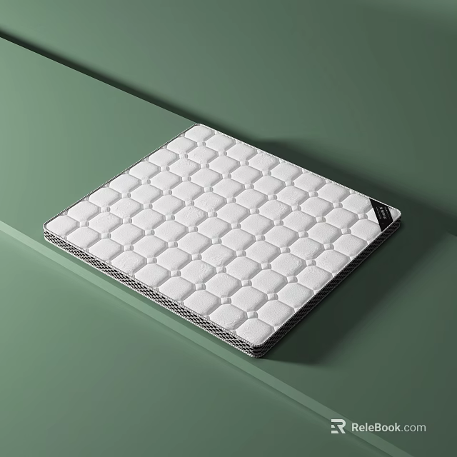 White Mattress With Diamond Pattern Surface And Black Border Edge Design 3d model