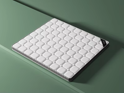 White Mattress With Diamond Pattern Surface And Black Border Edge Design 3d model