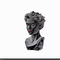Elegant Female Bust Sculpture With Curly Hair And Soft Facial Features