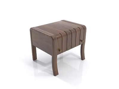 Dark Brown Wooden Functional Desk With Drawers And Curved Legs Design 3d model