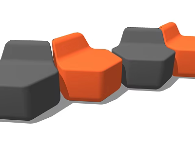 Contemporary Accent Chair Design With Orange And Gray Colors For Modern Living Room Decor 3d model