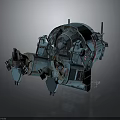 Teal Rusty Sci Fi Mechanical Creature With Mechanical Claws And Detailed Structure 3d model