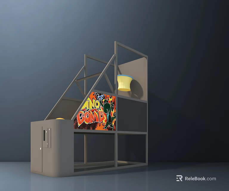Multi level Playground Equipment With Colorful Panels And Yellow Bowl Shaped Element 3d model 