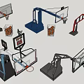Various Basketball Hoop Designs with Ball Storage and Adjustable Features for Sports Fitness Training