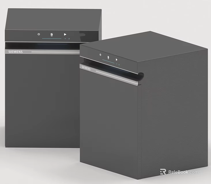 Black Household Appliances With Modern Cube Design And Control Panel For Home Use 3d model 