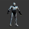 Futuristic Robot Character With Metallic Blue Armor And Mechanical Design