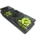 Fresh Green And Black Olives Displayed In Transparent Rectangular Containers 3d model