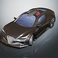 Black Sports Car With Sleek Streamlined Body Unique Headlights And Aerodynamic Roof