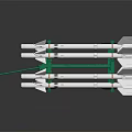 Military Vehicle With Green Frame White Missiles And Mobile Launcher System