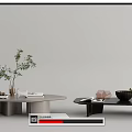 Modern coffee table coffee table combination 3d model
