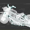 Custom Vintage Motorcycle With Rustic Metal Body Large Tires Leather Seat And Exhaust Pipes