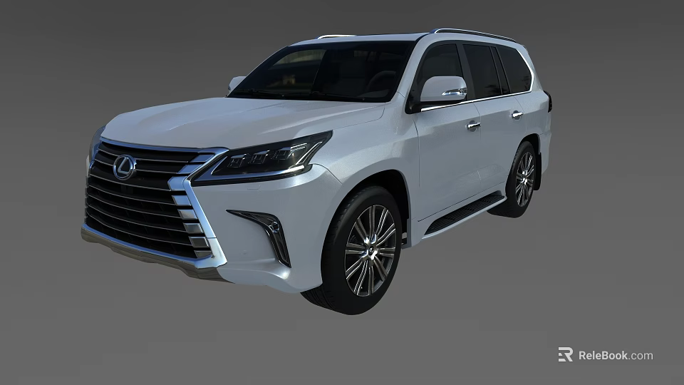White Lexus SUV With Modern Front Grille And Sleek Alloy Wheels Design 3d model 