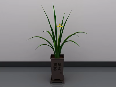 Chinese orchid bonsai 3d model