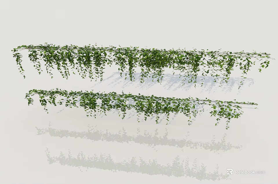 Lush Green Hanging Vines With Dense Leaves For Home Decor And Garden Decoration 3d model 