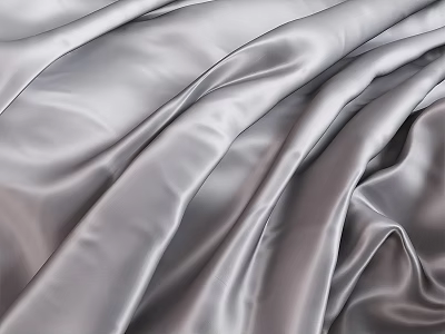 Luxurious Silver Silk Fabric Texture With Natural Wrinkles And Smooth Shiny Sheen 3d model