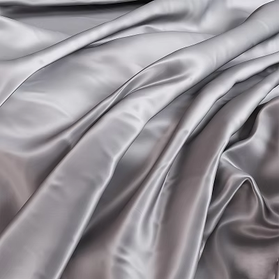Luxurious Silver Silk Fabric Texture With Natural Wrinkles And Smooth Shiny Sheen 3d model