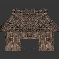 Traditional Thatched Roof Cottage With Rustic Wooden Structure And Small Exterior Design