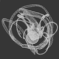 Fantasy Character And Alien Creature With Twisted Tentacles Around Green Sphere And Intricate Bioluminescent Features
