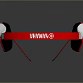 High Quality Red Wired Over Ear Computer Headphones With White Black Accents