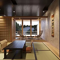 Modern Apartment Bathroom With Wooden Finish Large Window And Round Bathtub