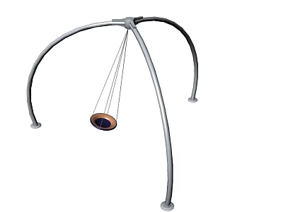Outdoor Playground Equipment With Arched Metal Frame And Circular Swing Seat 3d model
