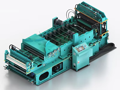 Green Industrial Automatic Manufacturing Machinery With Precision Control Panel And Rollers 3d model