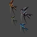 Colorful 3D Animated Fish Characters with Different Vibrant Colors for Game and Movie Design