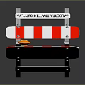 Alberta Traffic Supply Ltd Red White Striped Barrier With Orange Top Ball For Road Safety