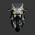 Sleek Modern Sport Motorcycle With Silver Red White Bodywork And Exhaust Pipes