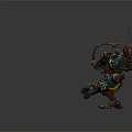 Mechanical Robot Character In Sci Fi Style With Blue Green Armor And Antenna