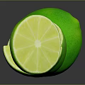 Fresh Vibrant Green Limes With Whole And Sliced Pieces On Dark Background