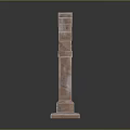 Textured Rustic Stone Archway With Support Columns And Sturdy Base 3d model