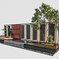 Modern stacked water scene wall 3d model