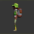 Animated Man Wearing Green Hat Green Vest White Top Light Green Pants And Yellow Boots