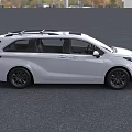Toyota White MPV Exterior Design With Sleek Front Grille And Tinted Windows