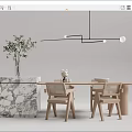 Modern Dining Table Chair Combination Dining Table Chair 3d model