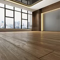 Textured Wooden Flooring In Spacious Room With City View And Natural Light