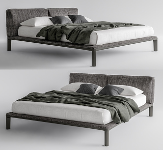 Modern Double Bed 3d model