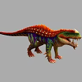 Colorful Dinosaur 3D Model With Vibrant Spiked Back And Sharp Teeth
