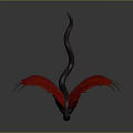 Detailed Mythical Dragon Character With Red Wings And Scaly Serpentine Body