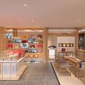Chinese Style Specialty Store With Display Counters Shelves Products Traditional Decorations Wooden Tables And Chairs