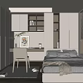 Modern Tatami Bedroom Interior Design With Built In Storage Desk And Window