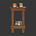 Modern Creative Studio With Colorful Paint Cans On Wooden Cart