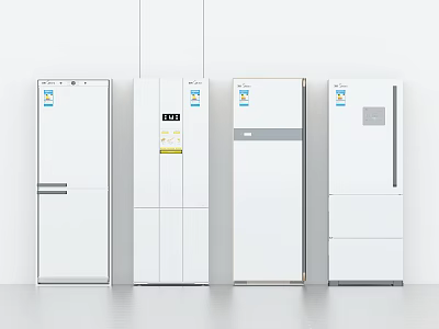 modern refrigerator household appliances single door refrigerator 3d model